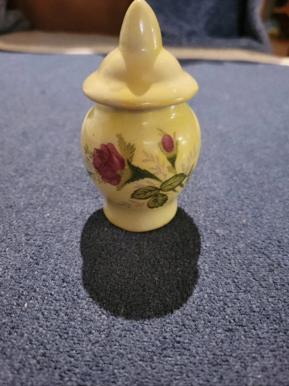 Vintage Yellow Floral Porcelain Ginger Jar